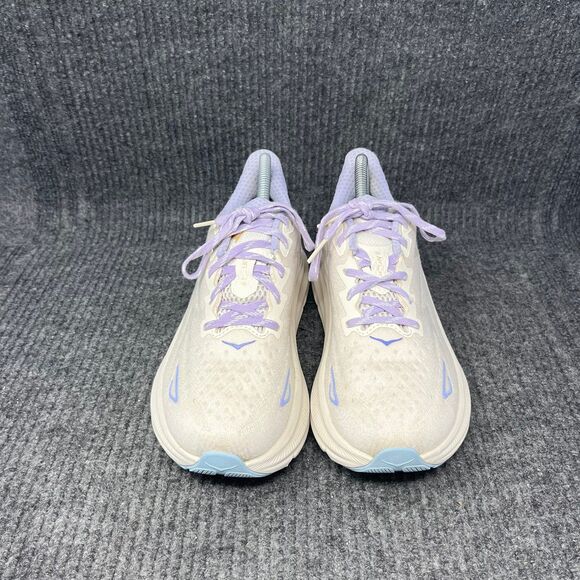Hoka One One Clifton 9 Free People Movement Running Shoes Sz 7 B Eggnog Lilac - Picture 2 of 9
